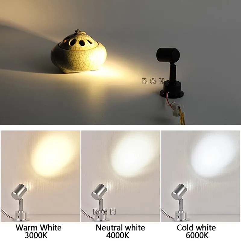 1W 3W Led recessed cabinet mini spot light 110V 220v downlight 12v dc jewelry show Include Led Driver 4000K Ceiling light lamp