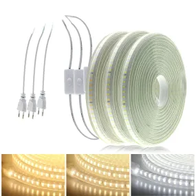 220V LED Strip 120LEDs 8W/m with EU Plug and Switch Not Dazzling Flexible LED Light Waterproof Outdoor Use LED Tape