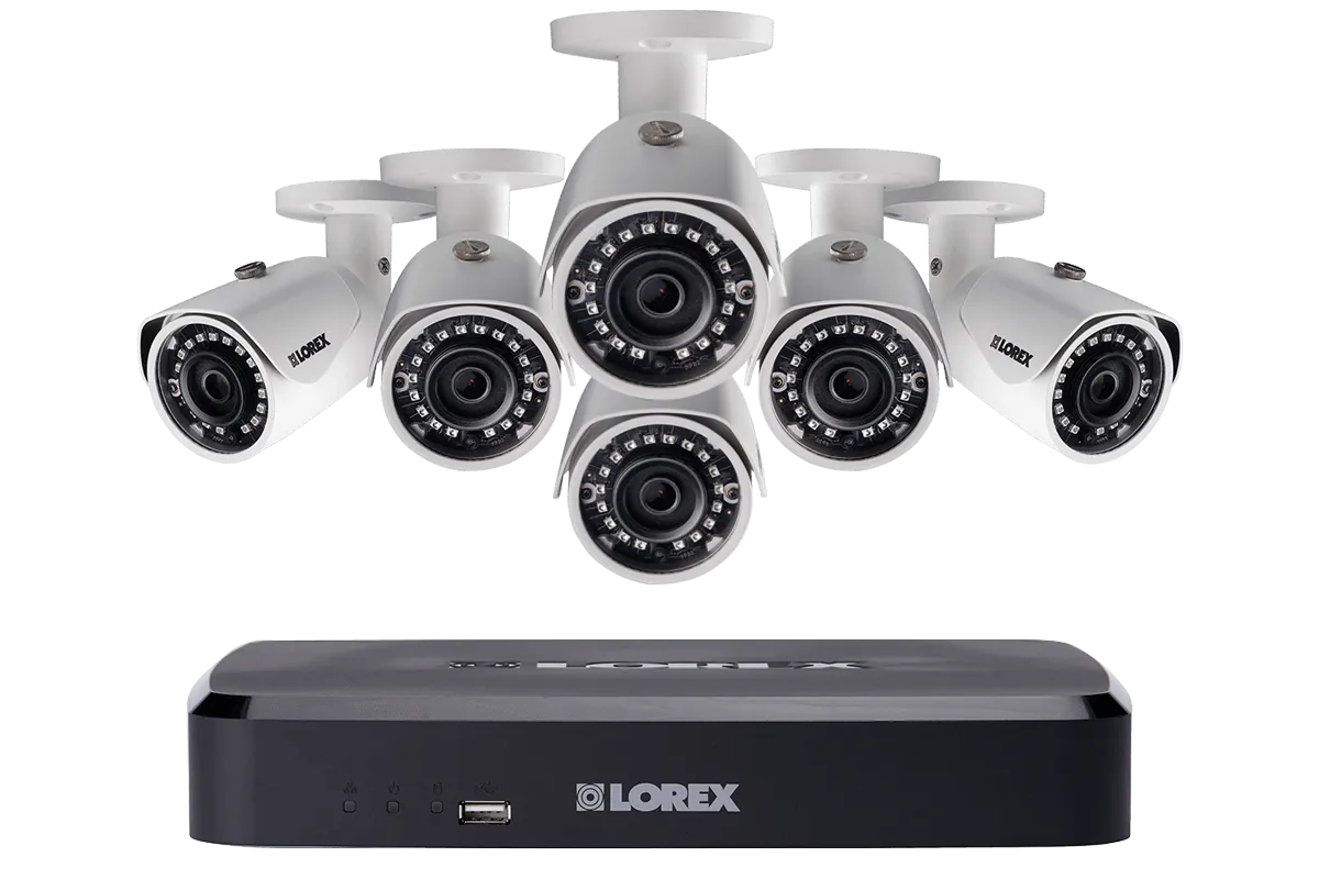 2K IP Security camera system with 8 Channel NVR and 6 HD outdoor 3MP cameras