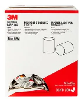 3M™ Disposable Classic Earplugs, 90581H200-C, 1 pair/pack, 200
packs/case