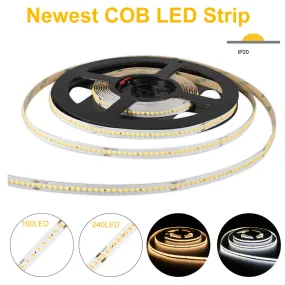 4M Length DC12V 24V Dimmable 160 240Chips/M FOB COB Led Light 3000K 4000K 6000K Linear Strip For Indoor Lighting