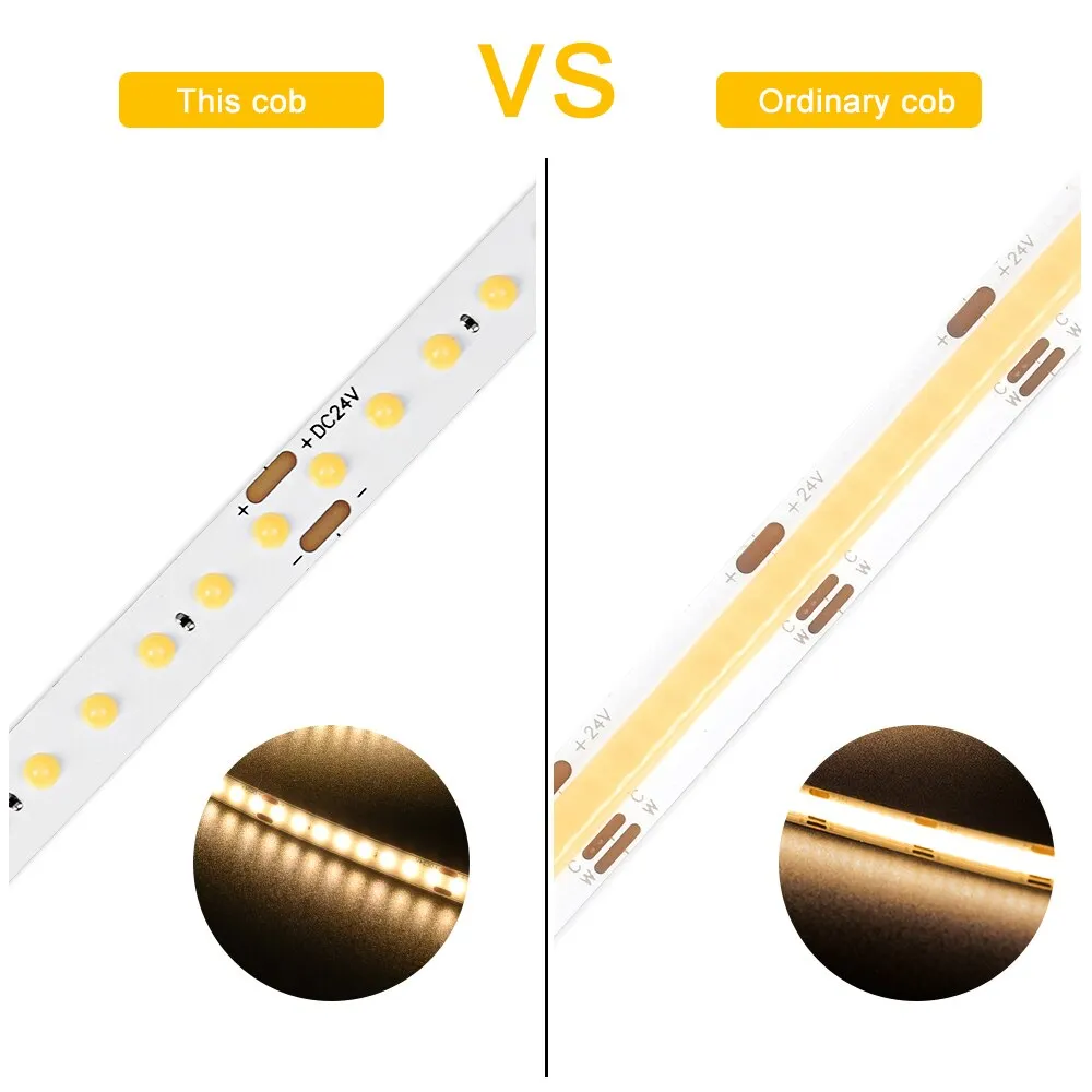 4M Length DC12V 24V Dimmable 160 240Chips/M FOB COB Led Light 3000K 4000K 6000K Linear Strip For Indoor Lighting