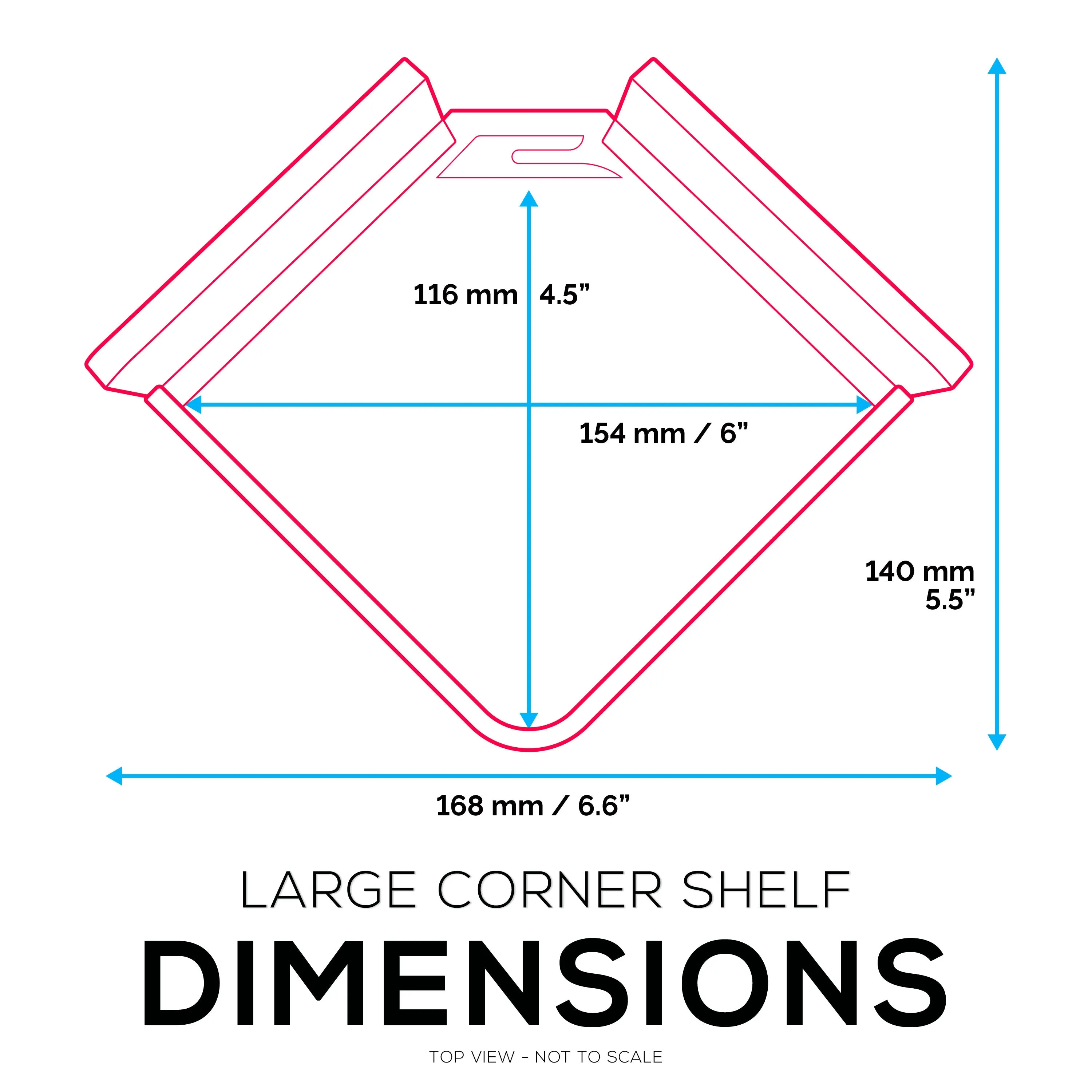 6” Adhesive Corner Small Shelf For Security Cameras, Baby Monitors, Speakers, Plants & More