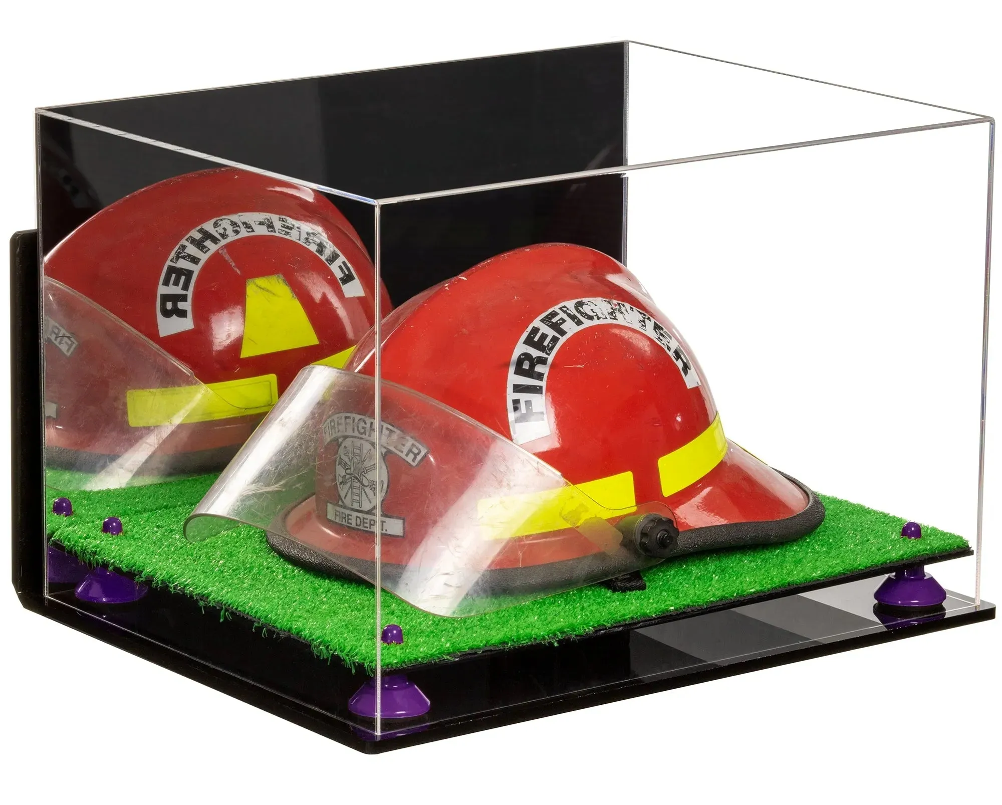 Acrylic Fireman's Helmet Display Case – Mirror Wall Mounts (A014/V60)