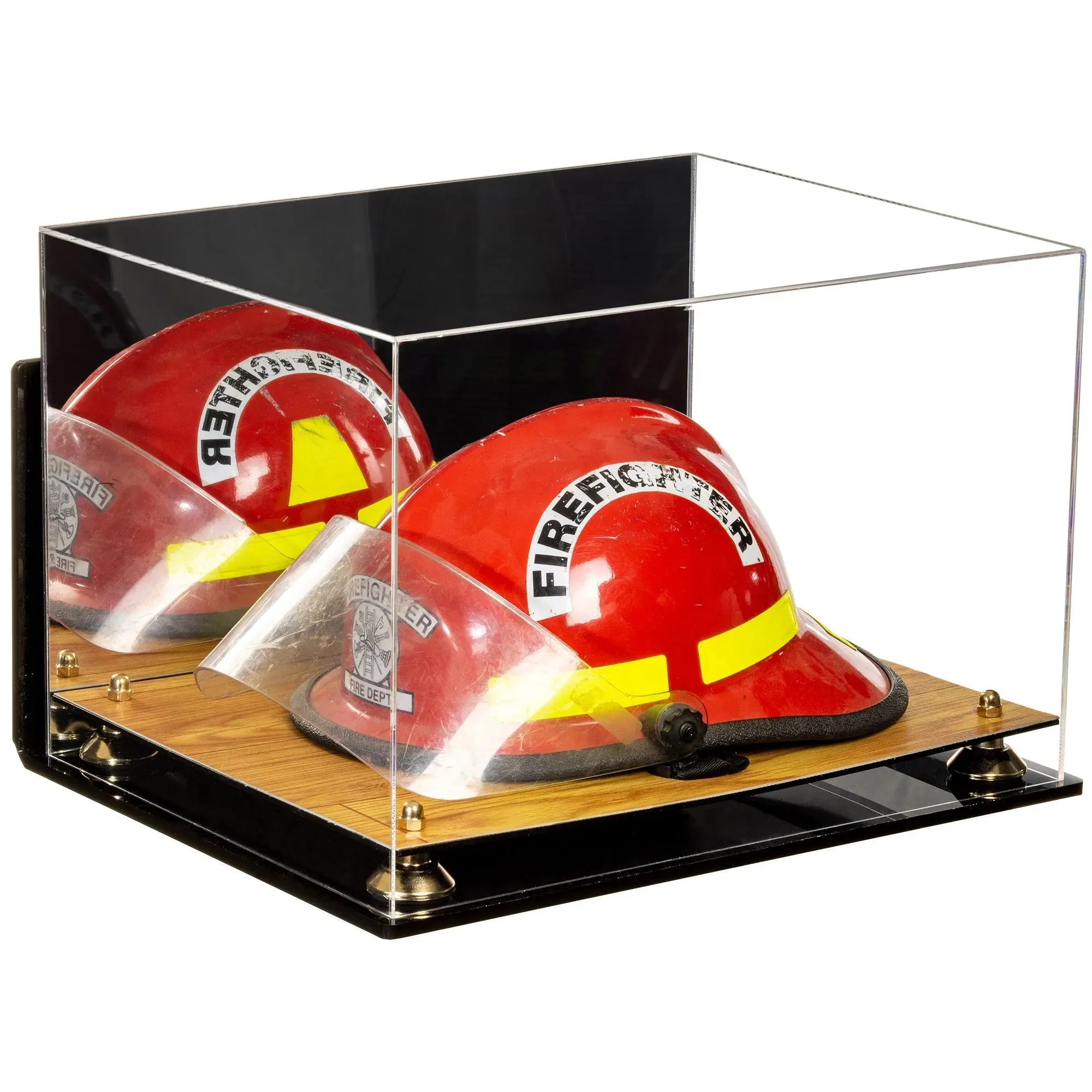 Acrylic Fireman's Helmet Display Case – Mirror Wall Mounts (A014/V60)