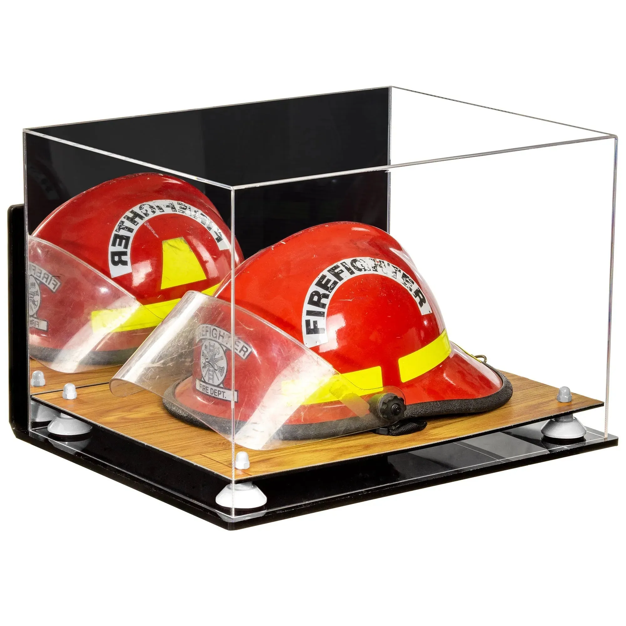 Acrylic Fireman's Helmet Display Case – Mirror Wall Mounts (A014/V60)