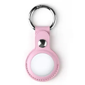 AirTags split leather cover with keyring - Pink