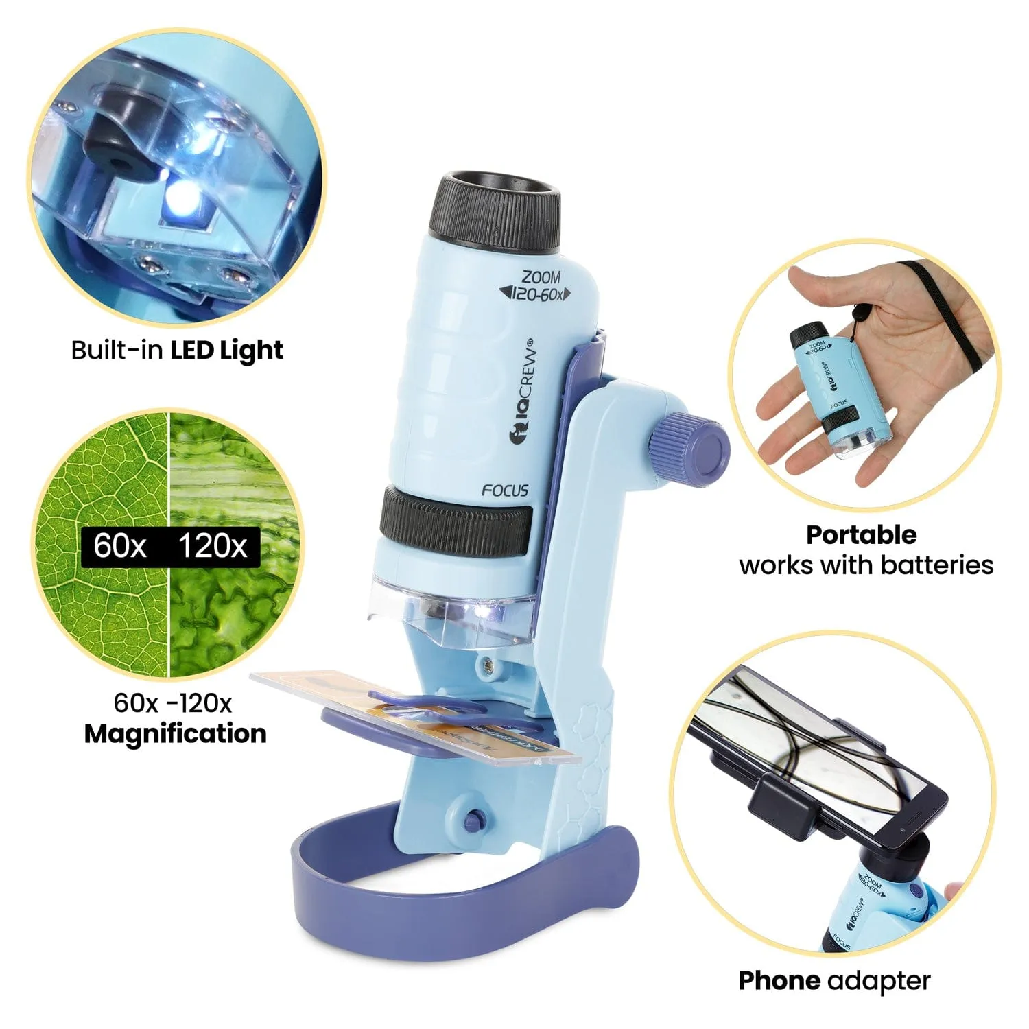 AmScope Kid's Natural Geode Explorer Series Set featuring 60X-120X Portable LED Handheld Microscope, Ultimate Natural Geode Exploration Set and more