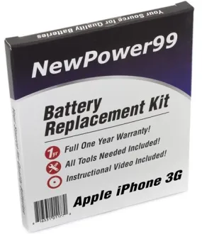 Apple iPhone 3G Battery Replacement Kit with Tools, Video Instructions and Extended Life Battery