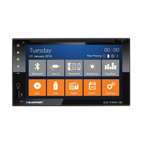 Blaupunkt ALICESPRINGS500 6.2 Inch Bluetooth CD/DVD Double DIN Stereo Head Unit with USB Input