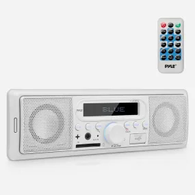 Bluetooth In-Dash Stereo Radio Headunit Receiver, Mp3/Usb/Sd, Aux (3.5Mm) Input, Am/Fm Radio, Single Din, White (For Off-Road & Marine Vehicles/Atv/Utv/Golf Carts/4X4S)