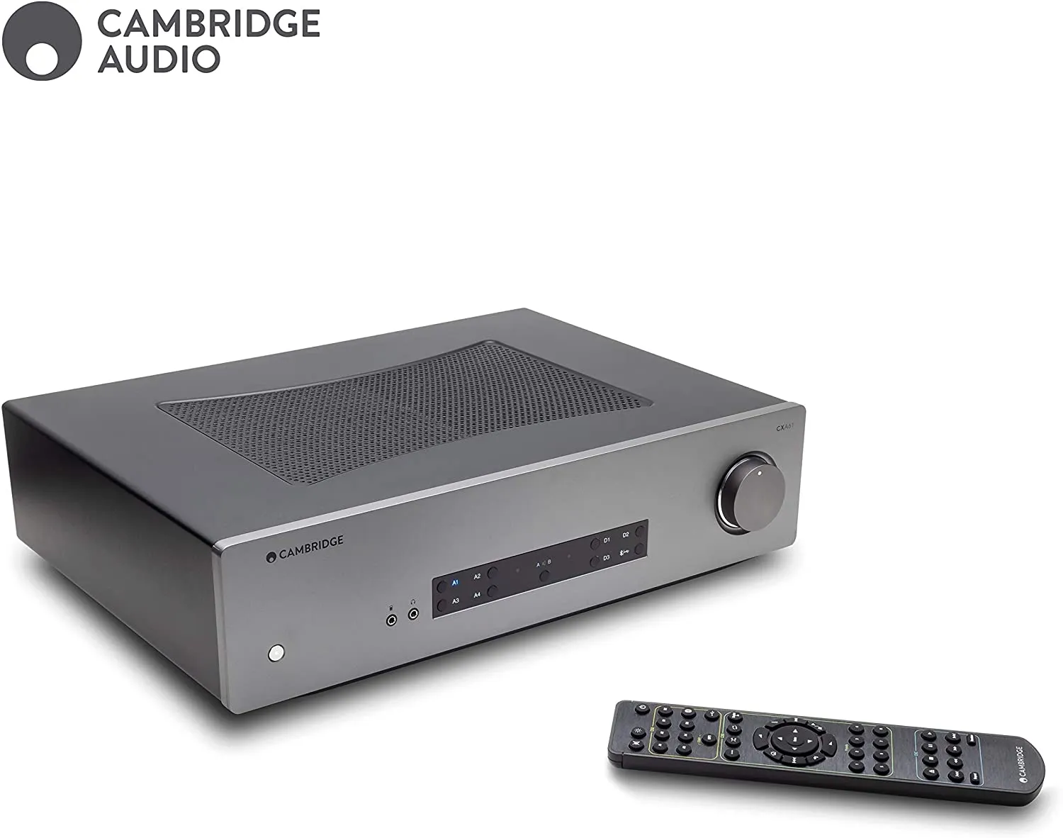 Cambridge Audio Stereo Two-Channel Amplifier with Bluetooth and Built-in DAC 60 Watts Per Channel Lunar Grey - Certified Refurbished