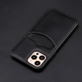 Card-inserting Leather Case Back Cover Type Protective Case