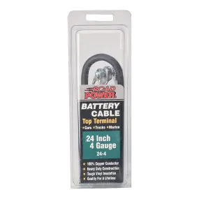 CCI Maximum Energy 24-4 Battery Cable, 4 AWG Wire, Black Sheath