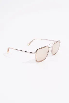 Chanel Metal Pilot Sunglasses Rose Gold Metal Acetate 140