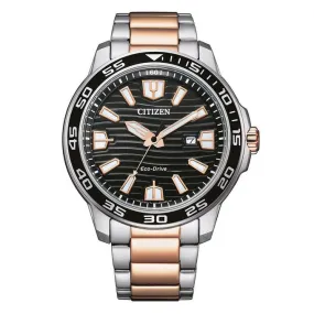 Citizen Men's Watch Eco-Drive Marine Two-Tone Black AW1524-84E