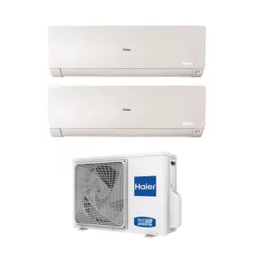 Climatizzatore Condizionatore Haier Dual Split Inverter serie FLEXIS PLUS WHITE 7 12 con 2U40S2SM1FA R-32 Wi-Fi Integrato Colore Bianco 7000 12000