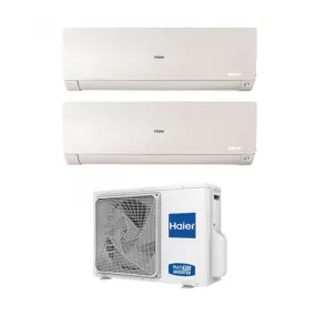 Climatizzatore Condizionatore Haier Dual Split Inverter serie FLEXIS PLUS WHITE 7 9 con 2U40S2SM1FA R-32 Wi-Fi Integrato Colore Bianco 7000 9000