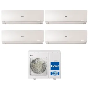 Climatizzatore Condizionatore Haier Quadri Split Inverter serie FLEXIS PLUS WHITE 7 7 12 15 con 4U75S2SR3FA R-32 Wi-Fi Integrato Colore Bianco 7000 7000 12000 15000