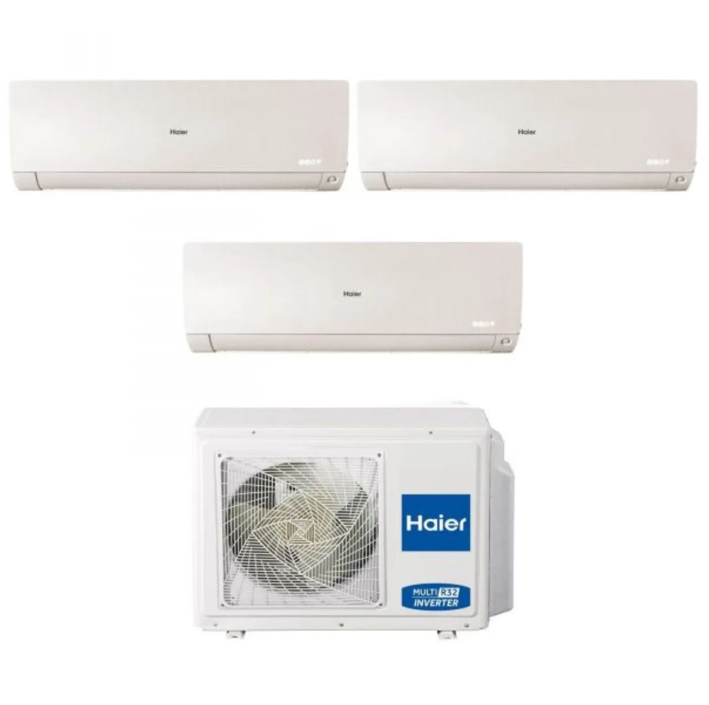 Climatizzatore Condizionatore Haier Trial Split Inverter serie FLEXIS PLUS WHITE 7 7 18 con 3U70S2SR3FA R-32 Wi-Fi Integrato Colore Bianco 7000 7000 18000