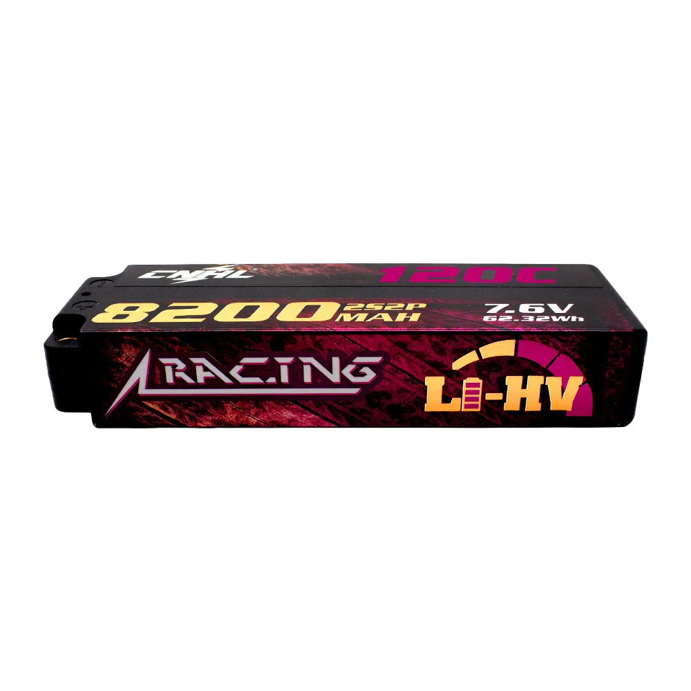 CNHL Racing Series LiHV 8200mAh 7.6V 2S 120C HV Hard Case Lipo Battery with EC5 Plug For RC Racing