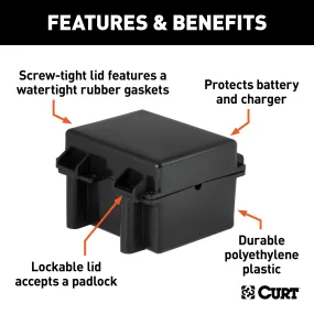 CURT 52027 5in. x 3-3/8in. x 3-3/4in. Watertight Breakaway Battery Case