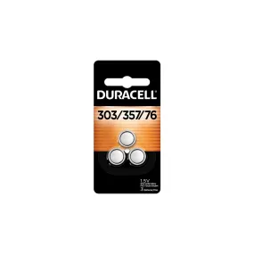 D303/357B3PK Duracell, D303/D357, Button Battery, Silver Oxide, 3PK