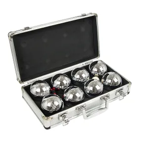 Deluxe 8 Alloy Boules Ball Set in Metal Case with Rulebook