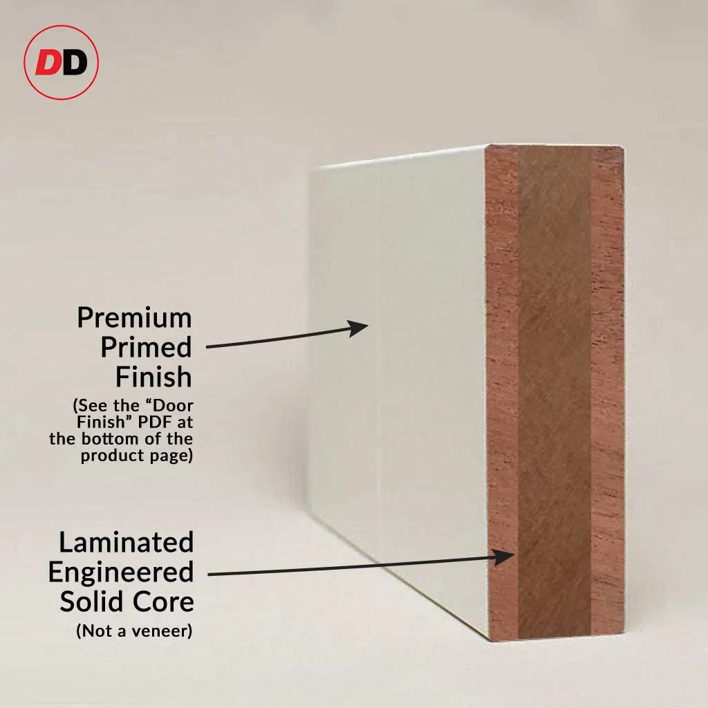 Double Sliding Door & Premium Wall Track - Eco-Urban® Arran 5 Pane Doors DD6432SG Frosted Glass - 6 Colour Options