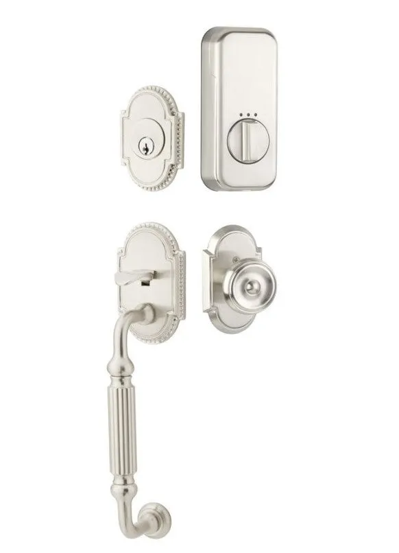 Emtek Single Cylinder Knoxville Handleset EMPowered Motorized Smart Lock Upgrade With Elan Lever