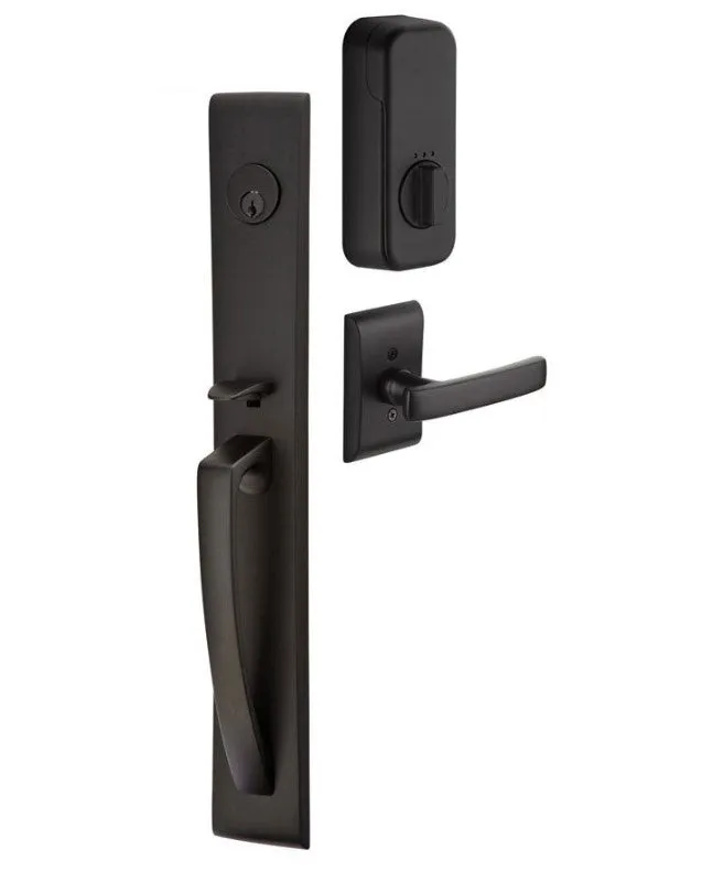 Emtek Single Cylinder Orion Handleset EMPowered Motorized Smart Lock Upgrade With Poseidon Lever