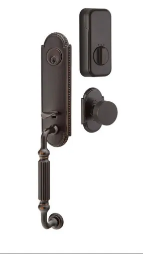 Emtek Single Cylinder Orleans Handleset EMPowered Motorized Smart Lock Upgrade With Octagon Knob