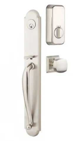 Emtek Single Cylinder Wilmington Handleset EMPowered Motorized Smart Lock Upgrade With Egg Knob