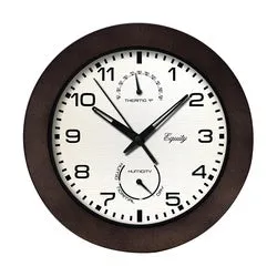 Equity 29005 Clock, Round, Dark Brown Frame, Plastic Clock Face, Analog