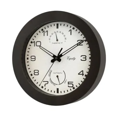 Equity 29005 Clock, Round, Dark Brown Frame, Plastic Clock Face, Analog