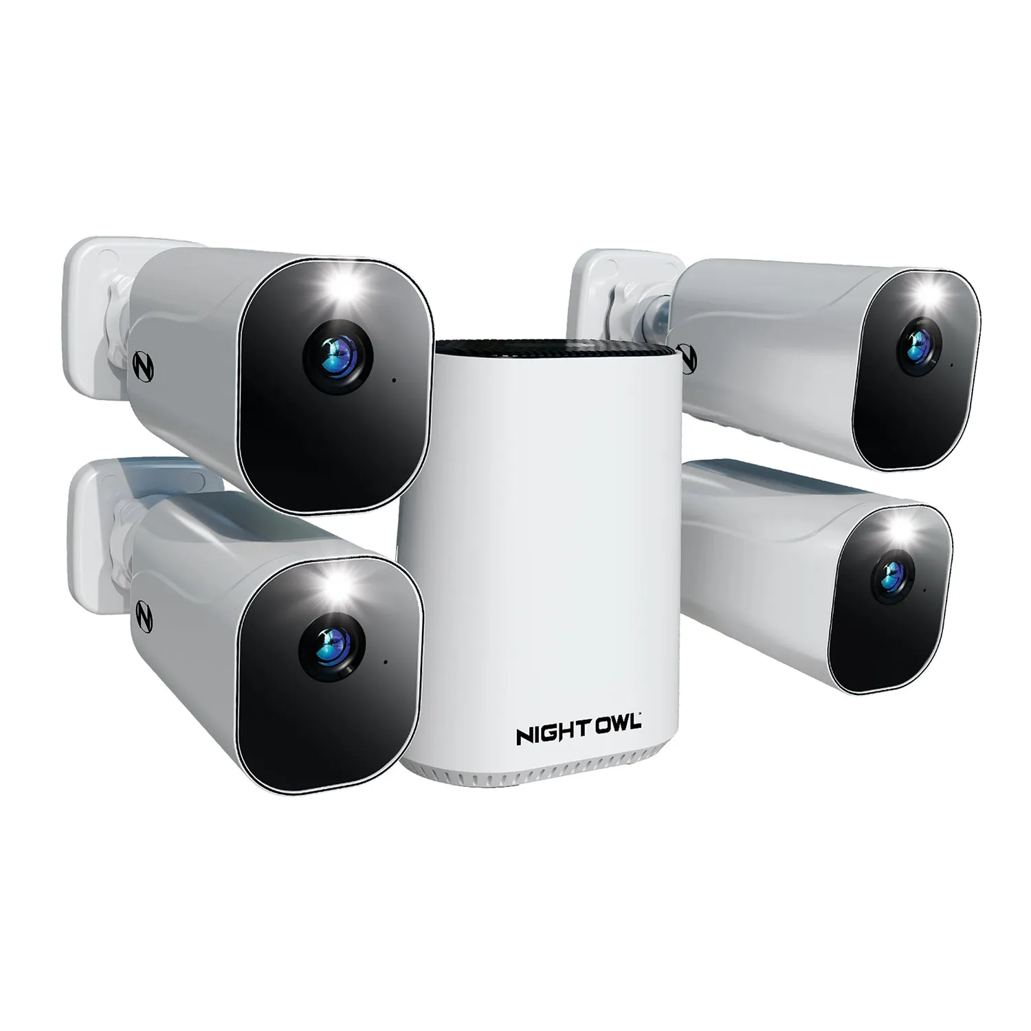 Expandable Wi-Fi Security Hub with 64GB microSD Card and 4 Wire Free 1080p Deterrence Cameras