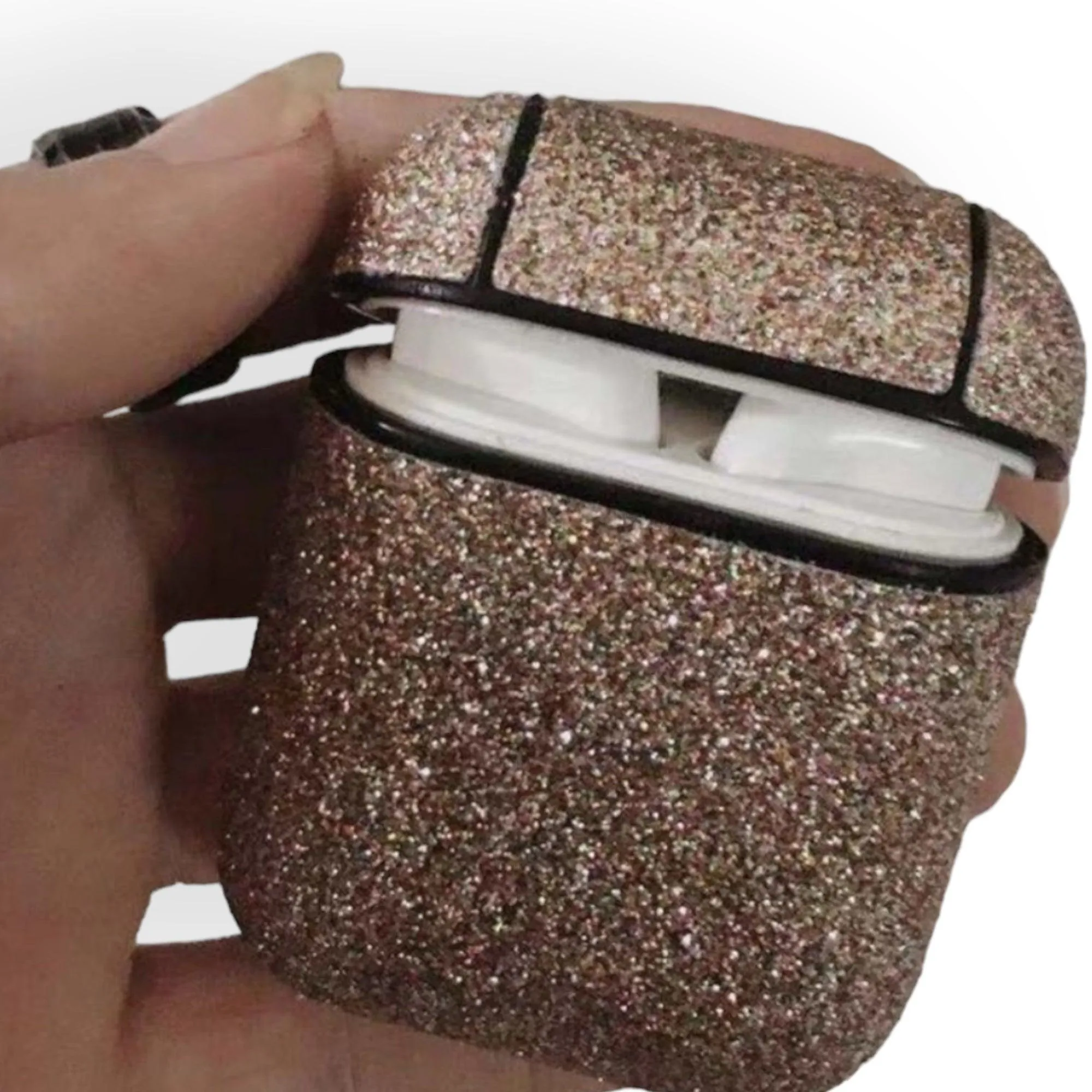 Exterior Glittery Air Pods Carrying Case