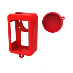 For DJI Osmo Action 3 Silicone Protective Case Lens Cap(Red)