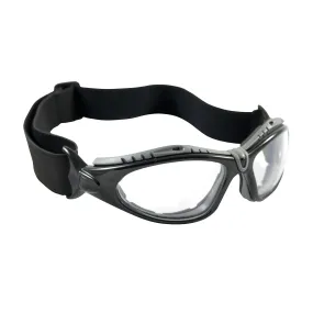 FUSELAGE SAFETY GLASSES W BLACK FRAME, FOAM PAD, CLEAR LENS & ANTI-SCRATCH/FOGLESS® 3SIXTY COATING