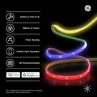 GE CYNC Dynamic Effects Smart LED Full Color Light Strip   Power Supply 16' Indoor