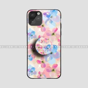 Glossy Protective Case With Color Flower