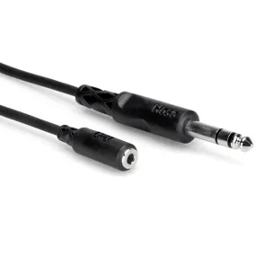 Hosa MHE-325 Headphone Adaptor Cable, 3.5 mm TRSF to 1/4 in TRS, 25 ft (Loc:1M)