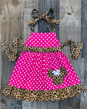 Hot Pink White Polka Dot Minnie Mouse Dress