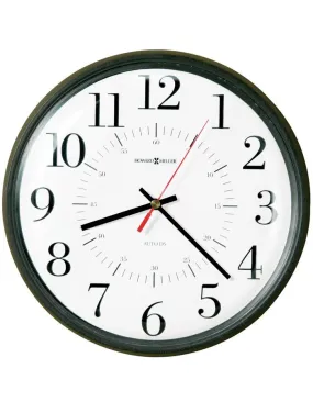 Howard Miller Alton Round Wall Clock - White Dial - Matte Black Frame