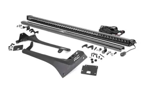 Jeep 50-inch Straight LED Light Bar Upper Windshield Kit w/ Single-Row Black Series LED (20-22 Gladiator JT, 18-22 Wrangler JL)