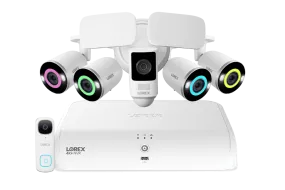 Lorex Fusion 4K  16 Channel (8 Wired   8 Fusion Wi-Fi) 2TB NVR System with Four H16 Wired 4K IP Bullet Cameras, One 2K Wired Doorbell, and One 2K Floodlight