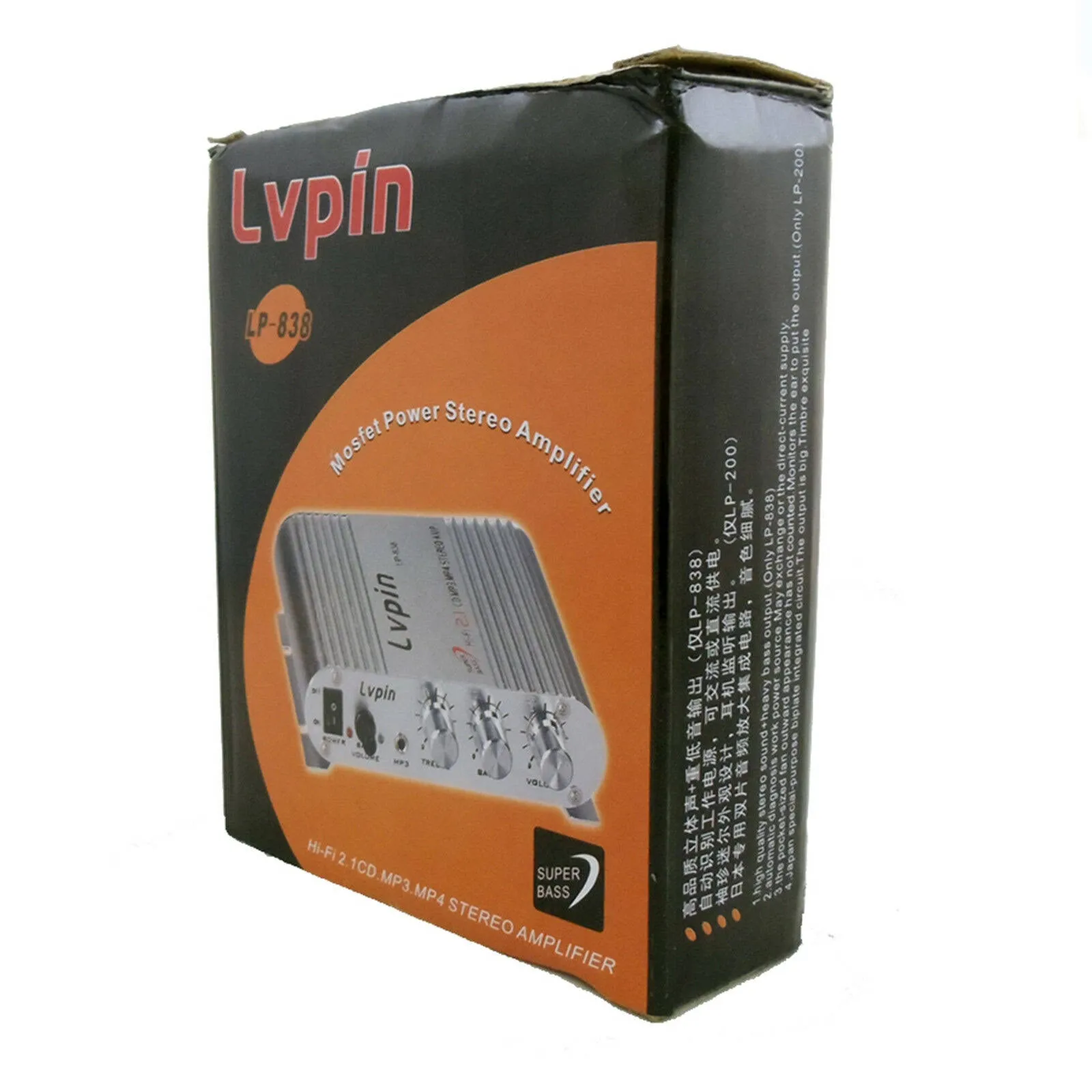 Lvpin Convenient Stereo Amplifier Sturdy 12V 2.1 Channels Radio Subwoofer Mini Audio Amplifier for Car S4234215