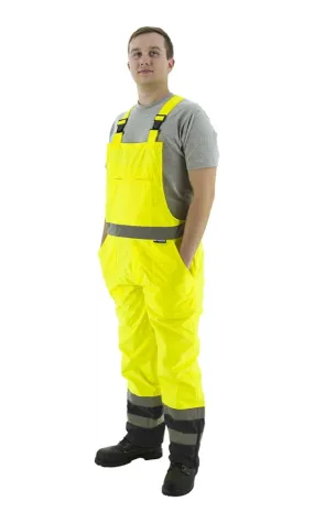 Majestic 75-2355 Hi-Vis Yellow and Black Waterproof Bib Overall ANSI E