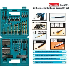 Makita B-49373 75 Pc. Metric Drill and Screw Bit Set