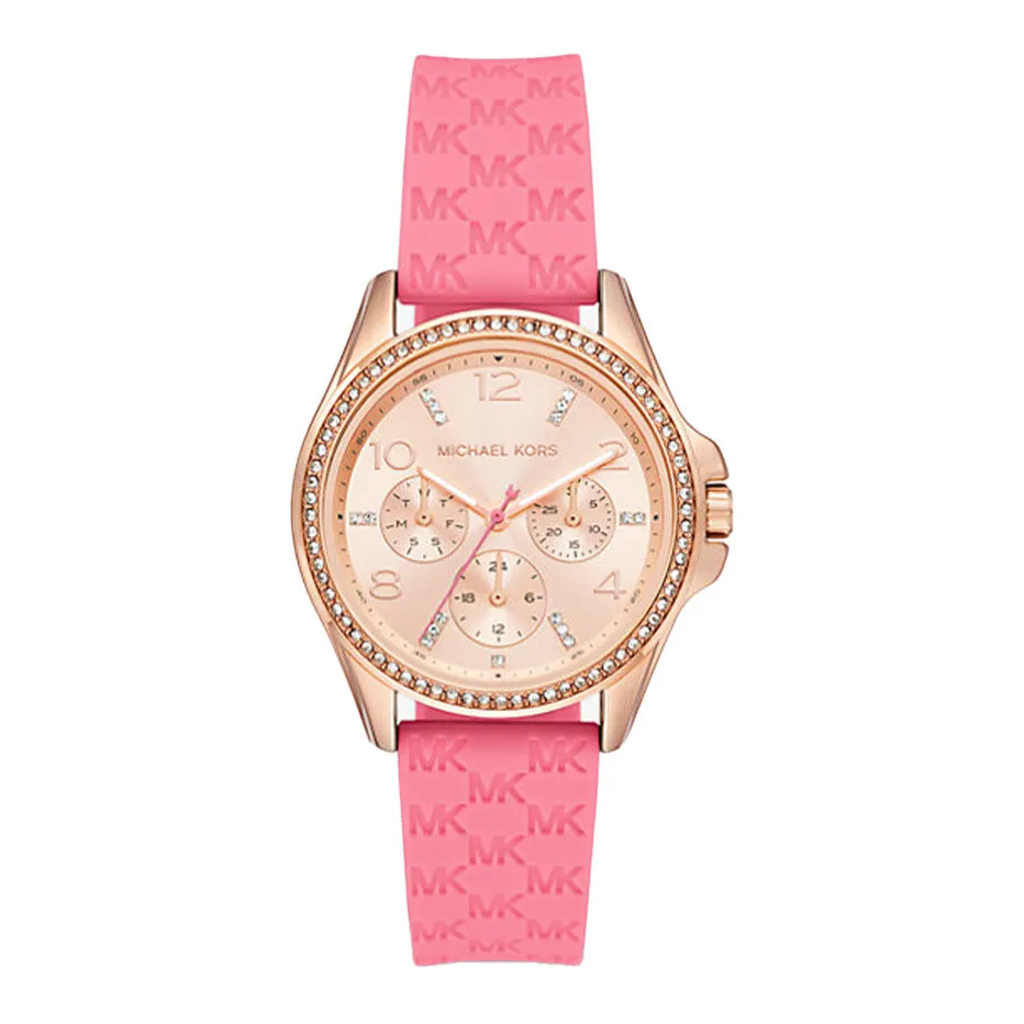 Michael Kors Ladies Watch Mini Pilot 36mm Pink Rose Gold MK7375